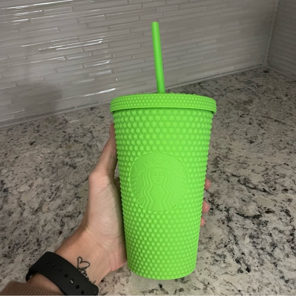 Neon Green Starbucks Grande Cold Cup - Picture 2 of 3